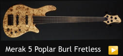 Merak 5 Poplar Burl Fretless